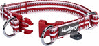 Blueberry Pet Safety Dog Collar with Dual D-Rings | 3M Reflective Multi-Colored Adjustable Collar in Marsala Red and Pink | Soft Nylon Dog Collar for Active Small Dogs