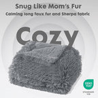 gogobunny Waterproof Dog Blanket for Large Dogs, Cats, Puppy, Reversible Faux Fur Pet Throw Blanket, Washable, Calming Furniture Protection for Sofa Bed (25x35 Inch (Pack of 1), Light Grey)