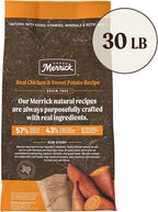 Merrick Premium Grain Free Dry Adult Dog Food, Wholesome And Natural Kibble With Real Chicken And Sweet Potato - 30.0 lb. Bag