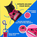 Travel Cat Harness and Leash Set - Adjustable Fit Mesh Cat Harness and Reflective Strap - Comfort Walking Vest for Kitten for Outdoor Walking, Hiking (Medium)