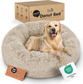 Donut Dog Bed - Premium Comfort for Anxiety Relief - Fluffy & Calming Design with Ultra-Plush Support | Cozy Round Dog Bed with Super Soft Circle Style (Size XL Beige)