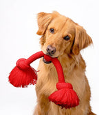 Playology Dog Toys | Dri-Tech Rope Toy Tug of War Rope for Aggressive Chewers (Value 2-Pack) | Medium Peanut Butter/Beef Scented Toys - Easy to Clean and Made from Non Toxic Materials