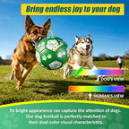 Size 3 Interactive Dog Football with Strap,Green & White, Eye-Catching Paw Design, Ideal Outdoor Training Pet Toy, Perfect Choice for Medium & Large Dogs' Playtime