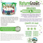 Nature Gnaws Braided Bully Twists for Dogs 5-6" (3 Count) - Long Lasting for Small and Medium Dogs - Natural Beef Dog Chew Bones