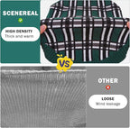 SCENEREAL Turtleneck Dog Sweater for Small Medium Large Dogs Girls Boys, Christmas Plaid Pullover Puppy Sweatershirt, Dogs Cold Weather Outfit Clothes, Ideal Gift for Pet in New Year, Green Plaid SM