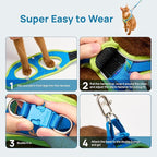 Cat Harness and Leash Set, Step-in Escape Proof Adjustable Vest Harness for Small Medium Large Cats, Lightweight Soft Breathable Reflective Kitten Harness for Walking Travel, Camping(Hawaii Green, S)