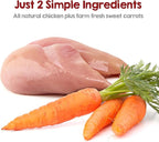 Riley's Waffles Chicken Chips for Dogs w Carrots - USA Sourced Chicken Dog Treats, Limited Ingredient Dog Treats, Dehydrated Jerky Treats Made in USA
