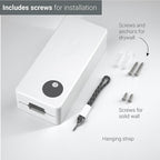 SVD.PET Dog Poop Bag Dispenser, Outdoor or Indoor Pet Waste Bag Dispenser Station, Wall Mount or Hanging with Strap. Easy to Refill Magnetic Cover (White, Dispenser only)