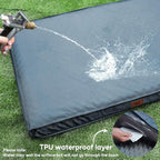 Outdoor Dog Bed for Small Dogs & Cats, Waterproof Dog Crate Mat Orthopedic Egg Crate Foam with Washable Removable Oxford Cover, Blue
