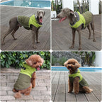 Detachable Hooded Dog Coat with Harness for Medium Dogs,Super Warm Fleece Puppy Jacket for Cold Winter Doggie Coats,Green L