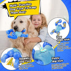 Dog Toys for Aggressive Chewers, Indestructible Chew Toys for Medium Large Breeds(20-80lb), Durable Squeaky Tough Dog Toy to Keep Them Busy (Bacon Flavor, Blue)