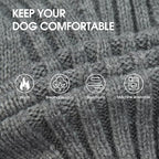 IECOii Dachshund Sweater,Turtleneck Dog Sweater for Small Medium Dogs Girl,Stretchy & Breathable,Warm Knitted Pullover Coat,High Neck Knitwear for Cold Weather Indoor & Outdoor Wear (Light Grey, M)