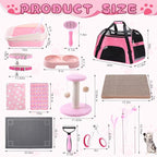 Eccliy 35 Pcs Kitten Starter Kit for 2 Indoor Kittens Essentials Including Carriers, Litter Boxes, Mats, Collars, Beds, Scratch Pad, Bowls, Toys Accessories Cat Welcome Gift Foster Adopt Supplies