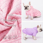 2 Pack Dog Hoodie Sweaters for Small Medium Dogs Warm Dog Clothes for Large Dogs Soft Waffle-Like Laminated Sweatshirt Bulldog (Pink, XL (Back: 23.5",Chest: 32.5", Neck: 21"))