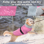 Lelepet Warm Dog Coats for Small Dogs Waterproof Dog Winter Jacket Reflective Pet Fleece Vest Windproof Cold Weather Coats with Adjustable Buckle & Leash Hole, Pink, S