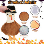 BINGPET Dog Squeaky Toys,2 Pack No Stuffing Halloween & Thanksgiving Dog Toys, Pumpkin & Turkey Interactive Plush with Squeaky Ball and Crinkle Paper, Durable Fun for Small Medium Large Dogs