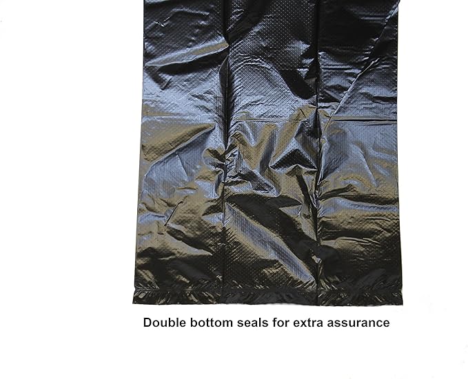 120 Easy Open & Strong Leak-Proof Poop Bags Dog Waste Bags 13.25 x 9" Made in USA .Bags are easier to tie than standard 12 inch bags (Black)