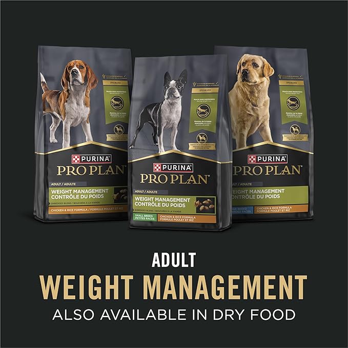 Purina Pro Plan Weight Management Wet Dog Food Turkey and Rice Entree in Gravy - (Pack of 12) 13 oz. Cans