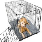 Dog Bed Crate Mat(42" X 28") 2 Pack, Soft Plush Dog Bed Pad Machine Washable Crate Pad, Grey