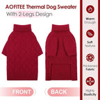 AOFITEE Small Dog Sweater, XS Sweaters for Dogs, Warm Dog Christmas Sweater, Dogs Winter Sweaters for Puppy, Turtleneck Thick Puppy Sweatshirt Female Male for Yorkie, Chihuahua (Red, XSmall)