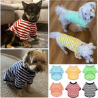 Geyoga 6 Pieces Dog Striped T-Shirt Cotton Breathable Pet Apparel Colorful Puppy Sweatshirt Clothes for Small to Medium Dogs Puppy(S)
