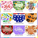 SCENEREAL Holiday Dog Bandanas 9 Pack,Halloween Christmas Thanksgiving Day Dog Bandanas Bulk Set for Party, Puppy Scarf Pet Costume Birthday Supplier for Small Medium Large Dogs Boy Girl