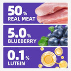 Just Try 16 OZ Blueberry Cat Treats for Indoor Cats, Gluten Free, Low-Calorie Healthy Cat Snacks, Plant-Based Fiber-Rich Natural Chicken Flavor Training Treats