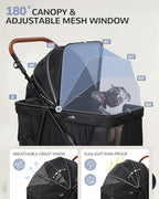 Dog Stroller for Large & Medium Dogs (20–132 lbs), Pet Stroller for 2 Small Dogs, Extra Large Heavy Duty, Foldable & Ventilated