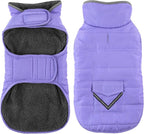 Dog Coat, Waterproof Dog Winter Jacket with Pocket, Reflective Adjustable Pet Snow Vest, Warm Cozy Fleece Sweater for Small Medium Extra Large Dogs - Light Purple, 3XL