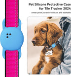 DDJ for Tile Life360 Sticker (2024) Tracker Cat Collar Case, 2-Pack Silicone Anti-Lost Protective Cover Tile Tracker Holder for Dog & Pet Collars, Ultra Durable, Easy Installation, Lightweight, Blue