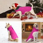 Dog Winter Coat, Waterproof Dog Jacket with Leash Hole, Reflective Adjustable Pet Snow Vest, Warm Fleece Sweater for Small Medium Large Dogs - Pink, 2XL