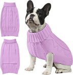 Dog Sweaters for Small Medium Large Dogs Girl, Soft Warm Turtleneck Pup Dogs Shirt, Double Knitting Collar for Outdoor Playing, Warm Dog Clothes (2XL,Purple)