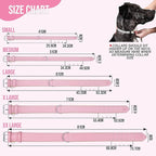 Riparo Genuine Leather Pink Dog Collar Heavy Duty K-9 Adjustable Dog Collar (M: 1” Wide for 13.5”-17.5” Neck, Pink)