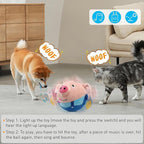 Active Moving Pet Plush Toy, Interactive Dog Toys, Squeaky Moving Dog Ball Toy, Dog Toys to Keep Them Busy, Washable Cartoon Pig Plush Sound Electronic Dog Toy, Small Plush Sound Toys for Dogs