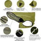 Mile High Life Dog Raincoat, Adjustable Waterproof Reflective Rain Jacket for Small Medium Large Dogs, Lightweight Breathable Pet Rain Coat with Leash Hole(Lime Yellow,L Chest 32-40")