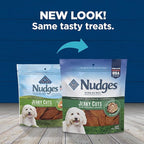Blue Buffalo Nudges Jerky Cuts Dog Treats, Made in the USA with Natural Ingredients, Chicken, 10-oz Bag