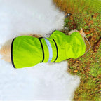 Dog Raincoat Waterproof Reflective Slicker - Lightweight Breathable Hooded Poncho Rain Coat Jacket with Adjustable Belly Strap and Leash Hole for Small Medium Large Dogs (Small, Green)