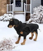 Geyecete Winter Warm Coat Waterproof Dog Winter Jacket with Harness Traction Belt,Pet Outdoor Jacket Dog Autumn and Winter Clothes for Medium, Small Dog-Black-S