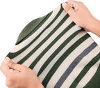 Small Dog Sweater, Knitted Striped Pullover Dog Clothes for Cold Weather, Thick Warm Cozy Stretchy Sweater for Chihuahua, Bulldog, Dachshund, Pug(Green & White Strip, S)