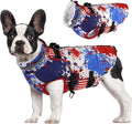 Dog Coat with Harness Built-in, Waterproof Reflective Fleece Lined - Warm Windproof Winter Jacket with Back Zipper, Cold Weather Snow Dog Coats - American Flag - L