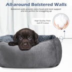 INVENHO X-Large Dog Bed for Large, Medium, Small Dogs - Rectangle, Washable, Orthopedic, Soft Calming Sleeping Puppy Bed - Durable Pet Cuddler with Anti-Slip Bottom - XL (35"x25"x10")