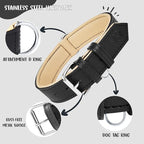 Riparo Adjustable Leather Dog Collar - Heavy Duty Wide Dog Collar for Small, Medium, Large and Extra Large Dogs with Dog Tag Holder (XL: 1.75" Wide for 21”-25” Neck, Black)