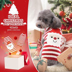 PETCARE Santa Dog Sweater Christmas Funny Cute Red Striped Cat Sweater Vest Pet Holiday Dog Clothes Puppy Sweaters for Small Medium Large Dogs Cats Fall Winter Outfits Xmas Dogs Costume,X-Large