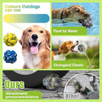 Upgrade Dog Balls Interactive Toys for Aggressive Chewers, Indestructible Tennis Durable Bouncy for Fetch Game, Lightweight Floating, Grey