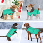 Dogcheer Warm Dog Coat, Waterproof Dog Jacket Christmas Puppy Winter Coat with Buckle, Reflective Adjustable Pet Snow Jacket Turtleneck Fleece Sweater for Small Medium Large Dogs - Pine Green, S