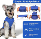 Cyeollo 2 Pack Fleece Dog Sweater Stretchy Vest Pullover Jacket with Reflective Stripe for Small Medium Dogs Blue, Mist Blue, XL