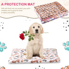 Tuanse 4 Pack Ultra Soft Dog Cat Bed Mat with Cute Prints Reversible Fleece Dog Crate Kennel Pad Cozy Washable Thickened Hamster Guinea Pig Pet Bed Mat for Small Animals(23 x 18 Inches,Vivid Color)