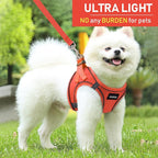 GAMUDA Small Pet Harness Collar and Leash Set, Step in No Chock No Pull Linen Fabric Soft Mesh Dog Vest Harnesses Reflective for Dogs Puppy Cats Kitten Rabbit (Orange, XXS)