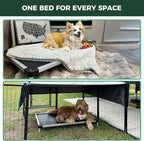 FXW TitanNest Chew-Proof Elevated Dog Bed, Raised Cot for Indoor/Outdoor/Camping Use, Durable & Waterproof Cooling Pet Bed for Large Dogs, 47.0" L x 29.0" W x 7.3" H, Black