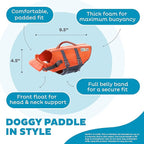 Outward Hound Granby Splash Dog Life Jacket, High-Buoyancy Dog Life Vest for Swimming, Boating, and Water Safety, XS, Orange